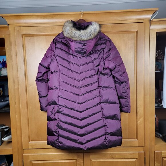 Eddie Bauer Women's Sun Valley Hooded Down Parka Dark Plum - 1X - Picture 3 of 15